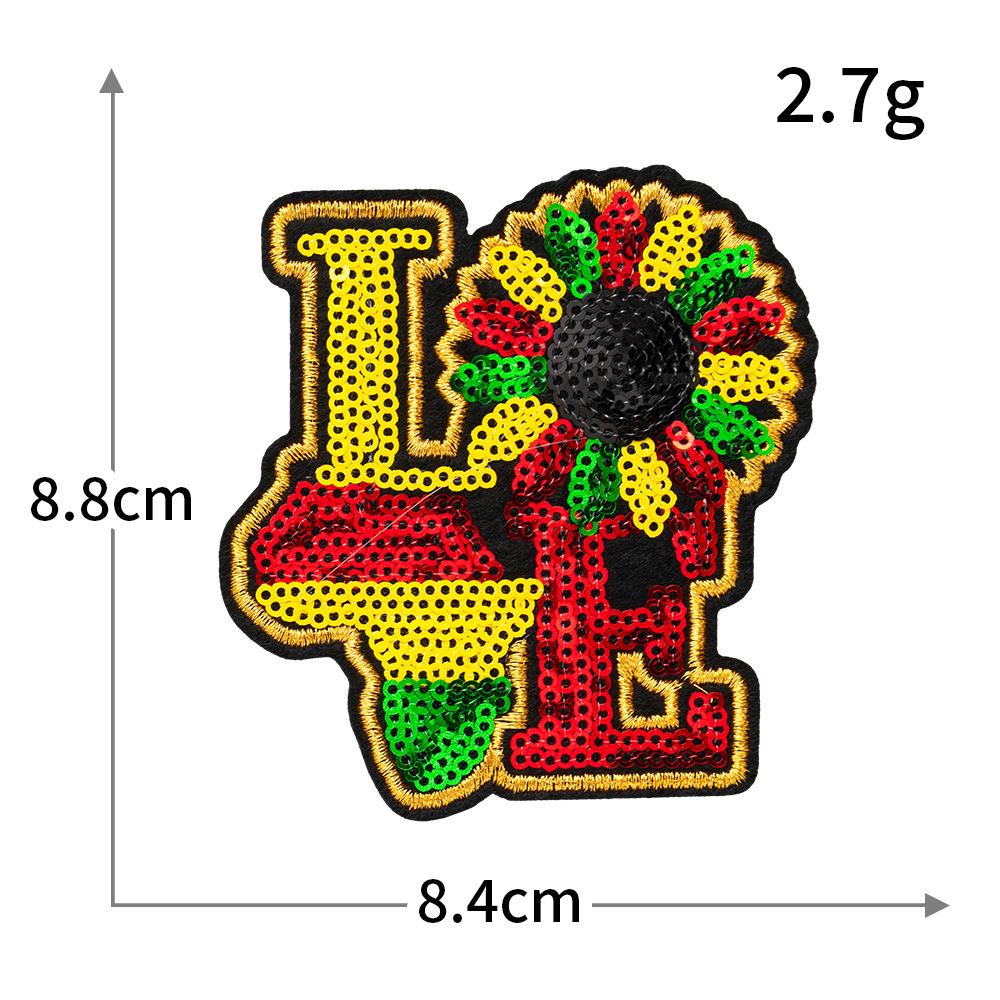 American Juneteenth Sequin Embroidery New Black Computer Embroidery Cloth Sticker Clothing Badge Patch