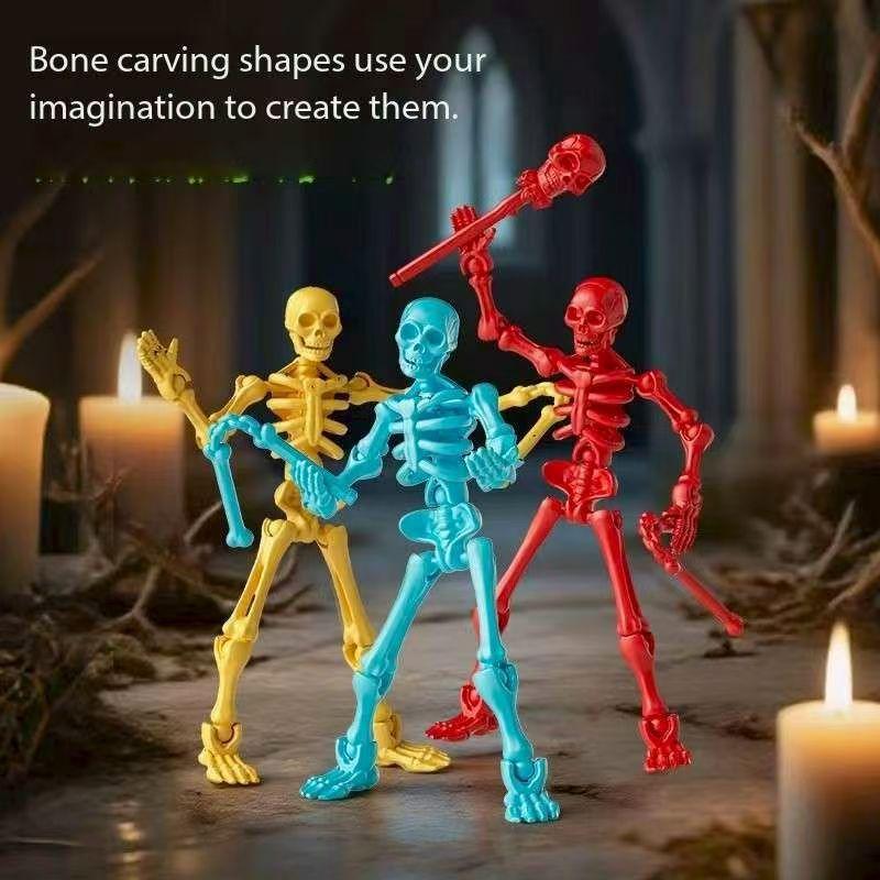 3D модель скелета Сборная игрушка Многосуставная подвижная Кукла-марионетка Череп и кости Декор Фигурки Действия Аниме Подарки Игры Игрушки