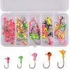 38Pcs/50Pcs Crank Jig Head Hook Set Assorted Color Fishing Hook Jig Head Lure Hard Bait Soft Worm Jig Hook For Bass Trout