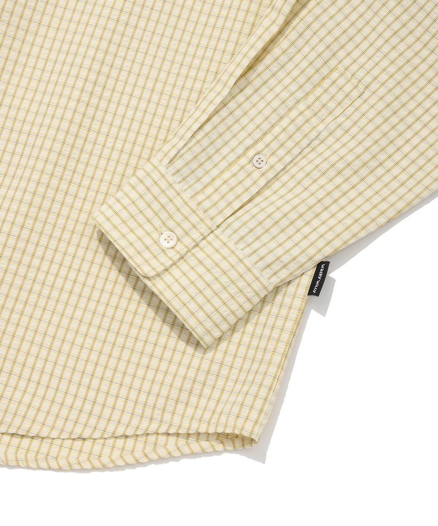 WACKY WILLY Seersucker Oversized Check Shirt Yellow