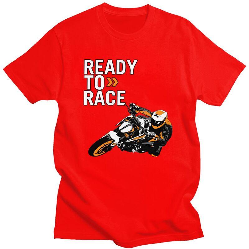 Мужская футболка Custom Handsome Ready To Race, с коротким рукавом, 100% хлопок, повседневная, с принтом Мотоциклетные гонки Enduro, модная футболка