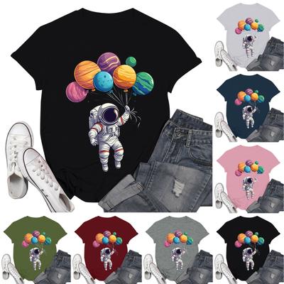 Женские модные повседневные пуловеры с короткими рукавами и круглым вырезом с принтом