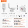 VEVOR Macerating Toilet System with Powerful 500W Macerator Pump, Rear Discharge and Upflush Toilet For Basement, Dual Flush Water Disposal