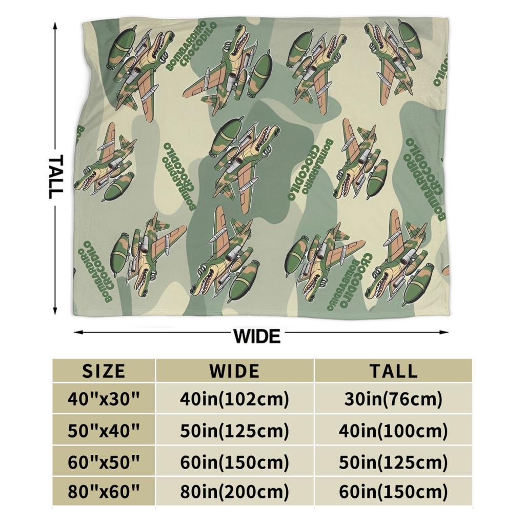 Bombardino Crocodilo Italian Brainrot Blanket Fleece Funny Meme Soft Throw Blankets for Airplane Travel Bedding Quilt