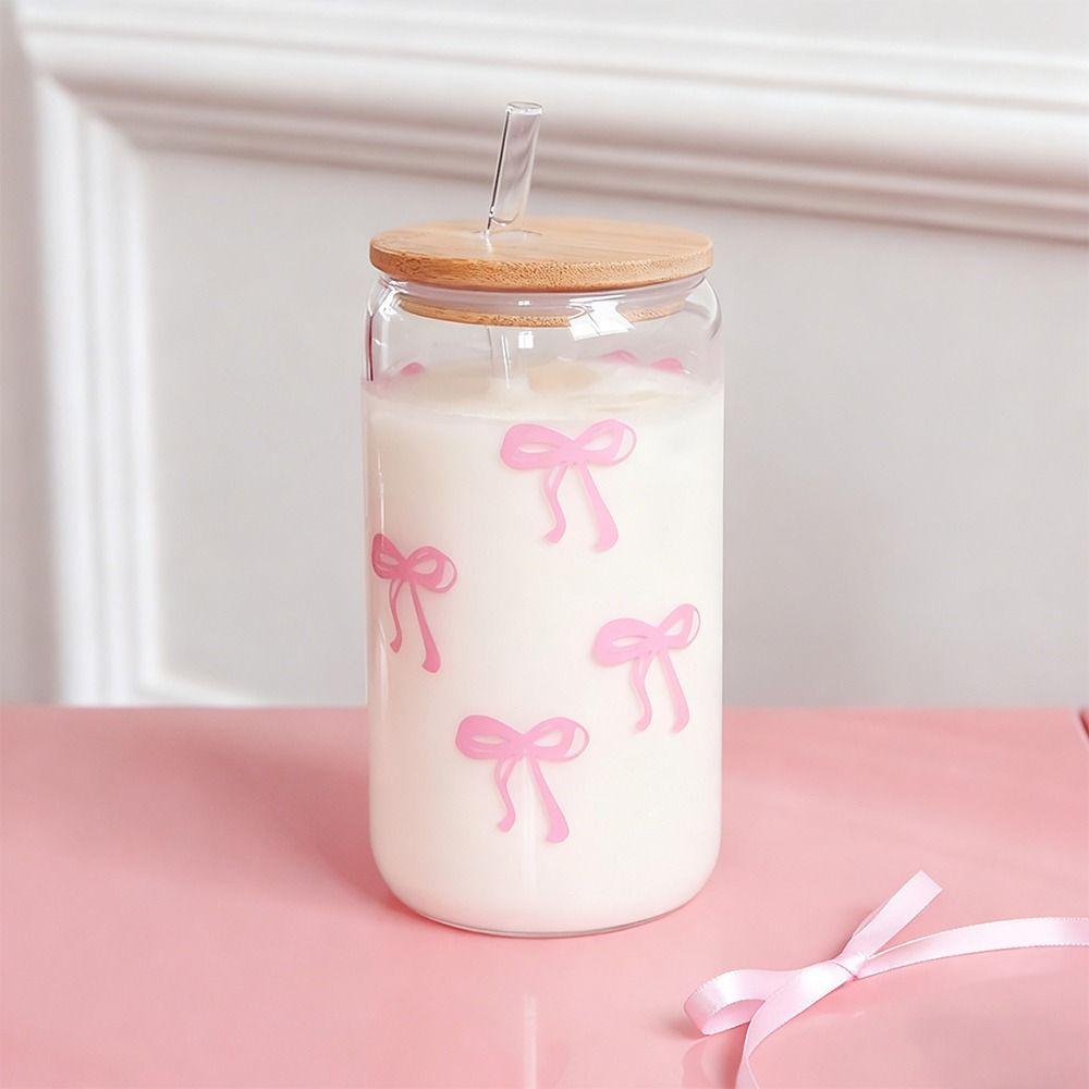 Drinkware Container Coffee Cups with Lids and Straw Drinking Cup Cute Tumbler Cups Girl Gift