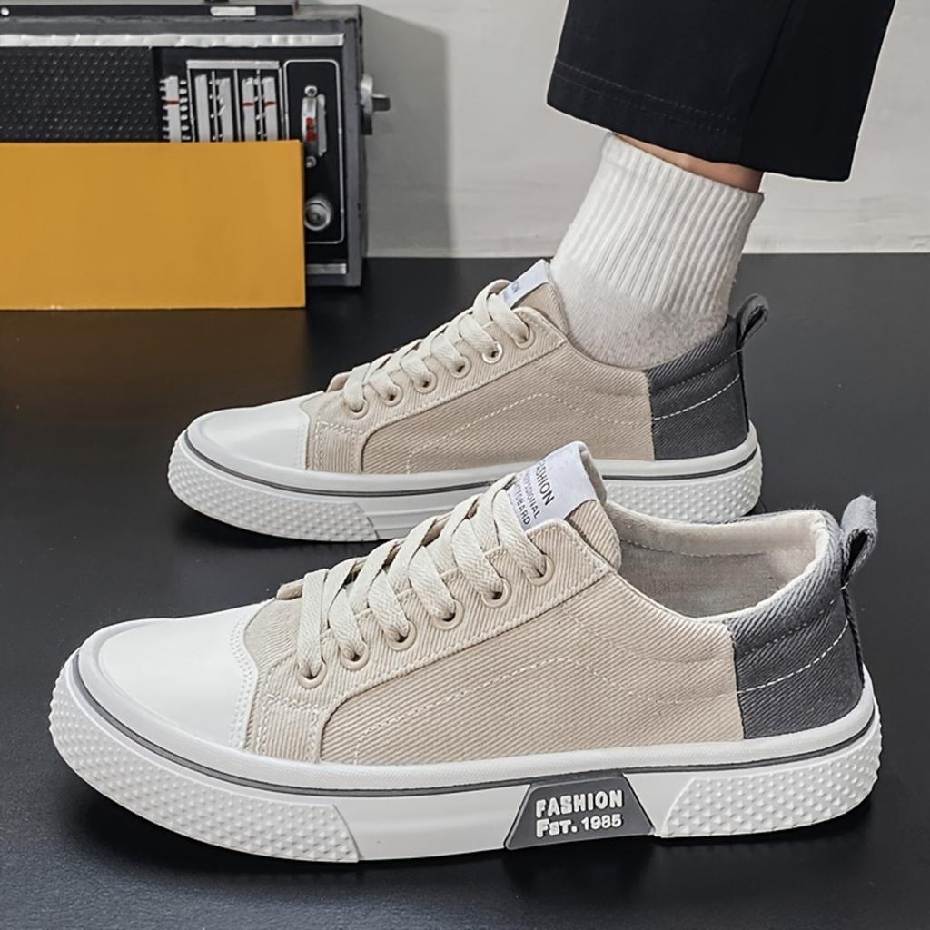 Men's Breathable Fabric Casual Canvas Shoes,Low Top Lace Up Outdoor Sneakers,Fashion Slip On Shoes.