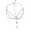 Women Drop Rhinestone Headwear Forehead Pendant Headdress Tassel Hair Chain Crystal Bridal Headband