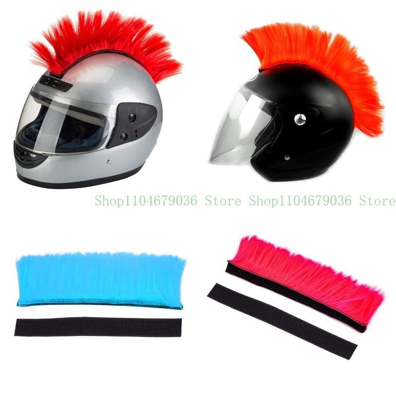 652F Cosplay Styling Hair Patches Hairpiece Universal Motorcycle Scooter Helmet Hair Motorbike Helmet Stickers