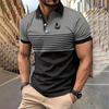 Новая летняя трендовая мужская рубашка-поло с воротником-стойкой, 100% полиэстер, повседневная деловая рубашка-поло с 3D цифровым принтом