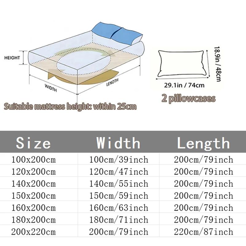 1PC Waterproof Fitted Sheet Soft Comfortable Breathable Bedding 360 Degree Full Surround Mattress Cover for Single Double Bed