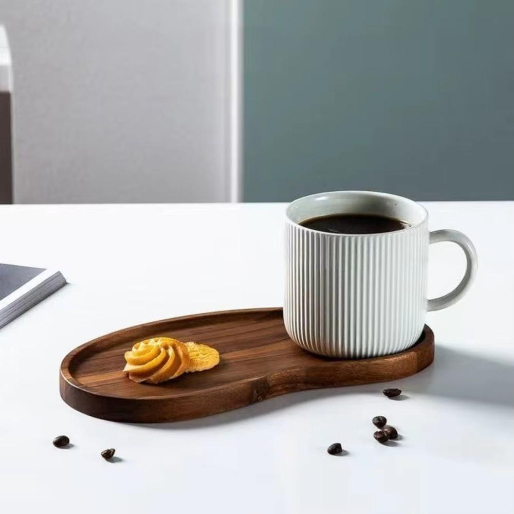 Wooden Fruit Platter with Coaster Food Dish Serving Ware Solid Wood Plate Hotel
