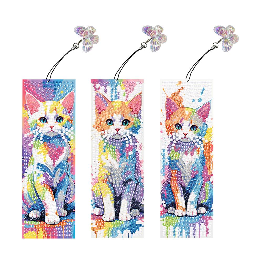 3Pcs Animal Patterns DIY Diamond Painting Bookmark Diamond Bookmark Art Projects for Readers Home Office Book Decor & Gift Idea