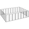 VidaXL Dog Playpen 28 Panels Black 50x100cm Powder-Coated Steel 3115963