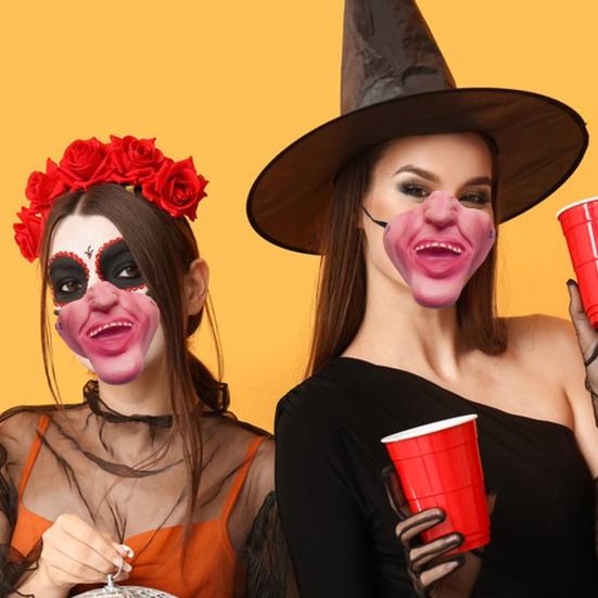 Маска на Хэллоуин из латекса, забавная маска на пол-лица, дышащая, реалистичная маска ужасов для костюма