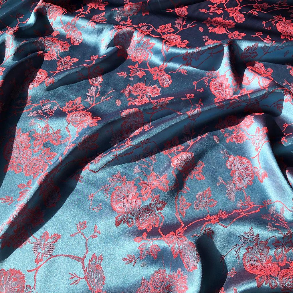 Dunhuang Silk Jacquard Two-Color Imitation Cheongsam Hanfu Fabric