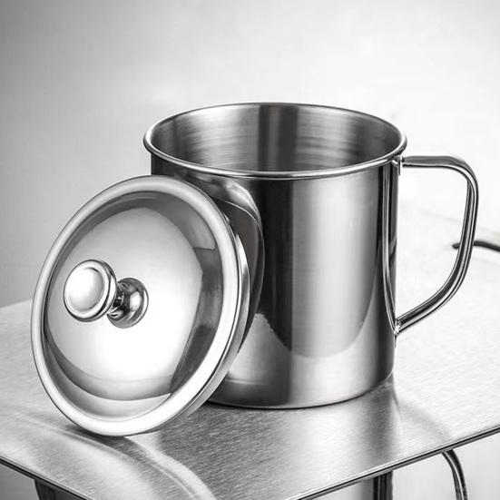 Кружка для воды из нержавеющей стали с крышкой и ручкой, для горячих и холодных напитков, для кемпинга, пикника