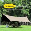 Black Vinyl Outdoor Canopy: Portable, Rainproof, Sun Protective Sunshade for Camping and Beach.
