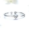 WOSTU 925 Sterling Silver Letter Mom Heart Open Ring For Women Shiny AAA Zircon Stackable Rings Mother's Day Jewelry Faimly Gift
