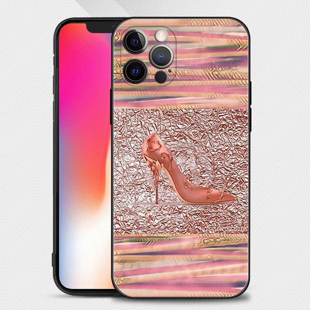 Чехол для Apple iPhone 14 13 12 11 Pro Max 13 12 Mini XS Max XR X 7 8 Plus 6 6S Силиконовый чехол Funda Розовый с сердечками