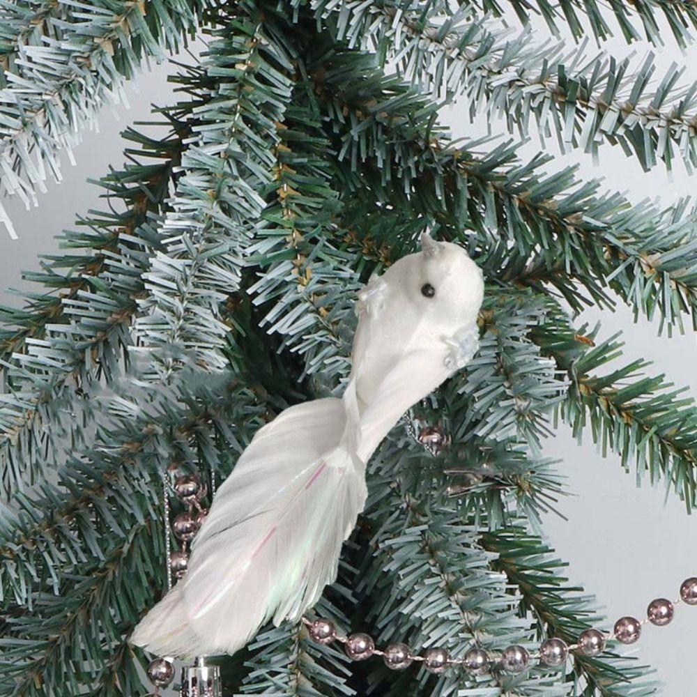 С клипсой Рождественская елка Птица Украшение Блестящая Рождественская елка Подвеска Сад