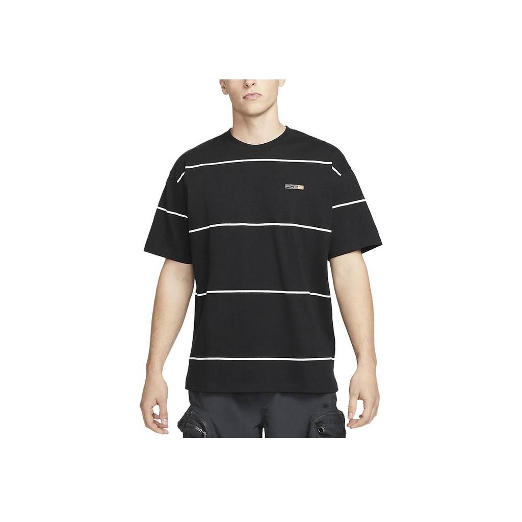 Nike SS22 ACG Полосатая футболка с круглым вырезом с коротким рукавом Мужские топы Черные DQ4957-010