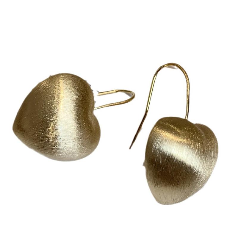 ANENJERY Серьги в форме сердца из матового золота для женщин и девочек, универсальные, изысканные, сладкие, темпераментные, вечерние, ювелирные изделия, подарки