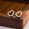 Elegant Heart-Shaped Diamond-Studded Earrings for Women
