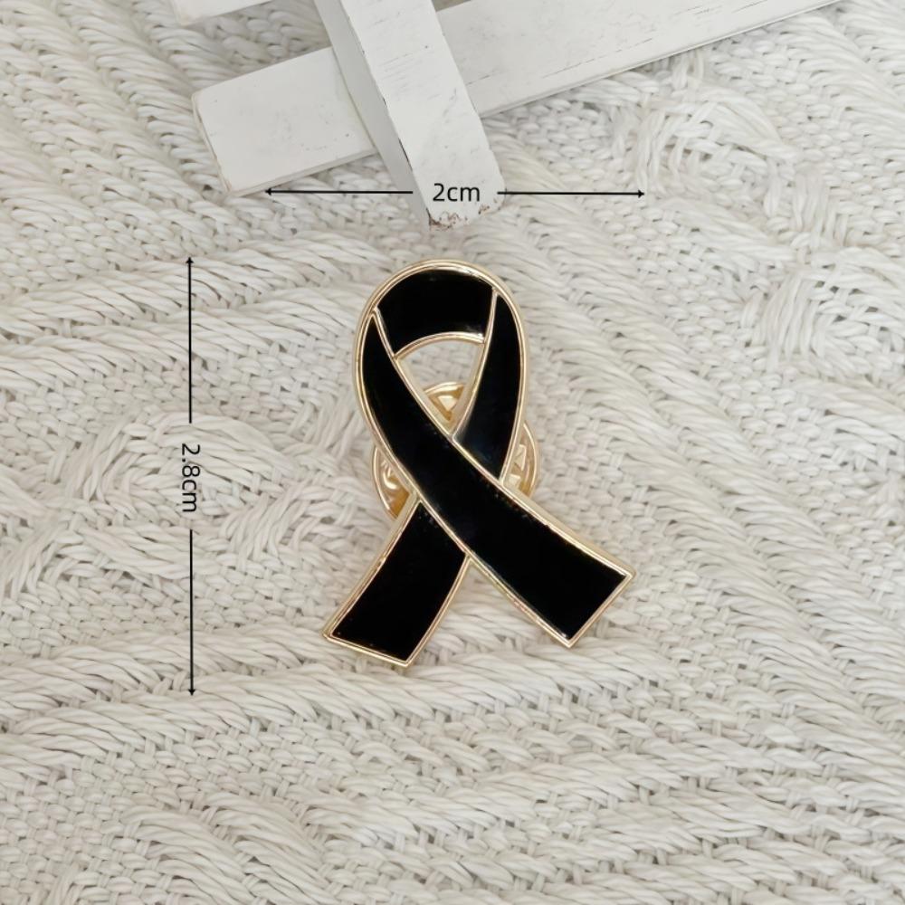 White Funeral Ribbon Badge Brooch Vintage Black Bow Brooch Pin Simple Funerals Memorial Pin  Party