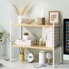 Nordic Desktop Shelf Desk Dormitory Office Multi Layer Storage Shelf Kitchen Bathroom Supplies Storage Wood Bookshelf Organizer