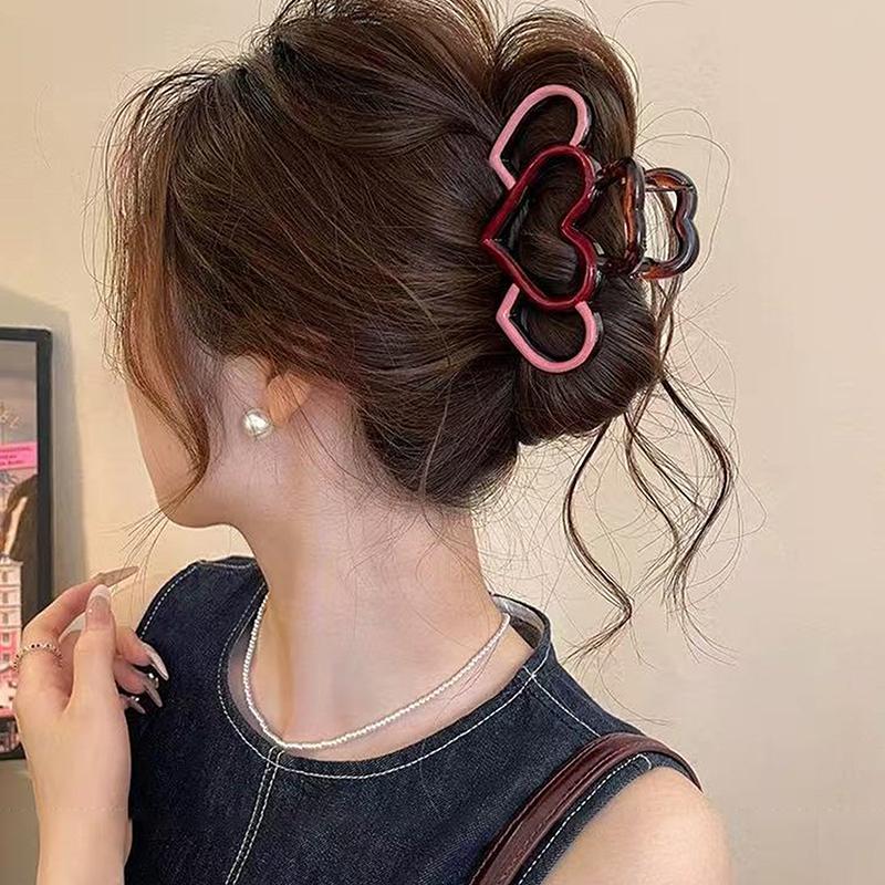 Контрастные цветные заколки для волос в форме сердца для женщин, зажим-краб для волос, заколки-невидимки, заколки-бабочки, аксессуары для волос для девочек, головные уборы, подарки