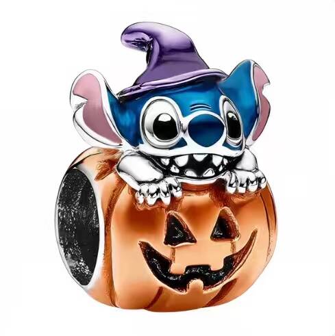 Модные бусины-шармы Lilo & Stitch Mickey Minnie из серебра 925 пробы, подходят для браслета, эмаль, DIY украшения, подарок