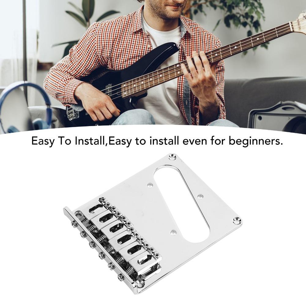 Metal Electric Guitar Bridge Silver 6 String Guitar Bridge For Electric Guitar