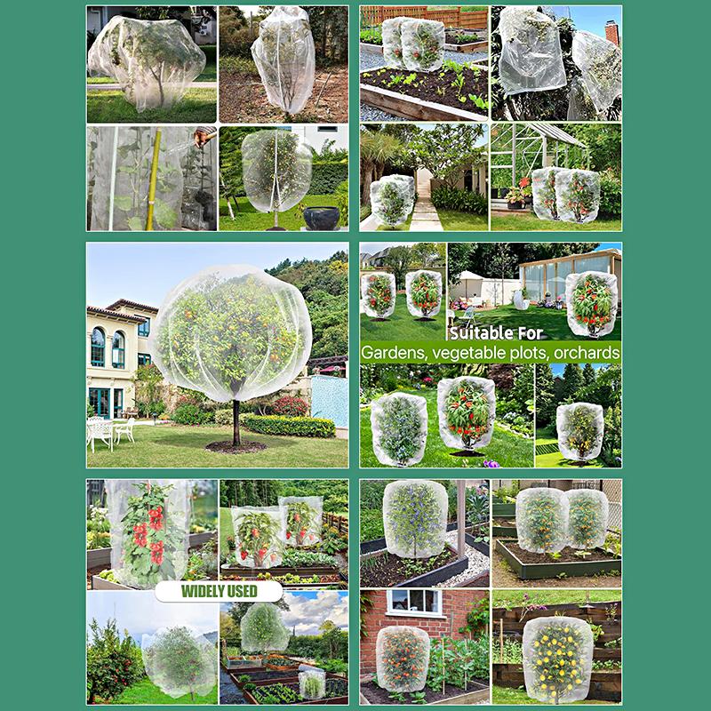 1 шт., прочная сетка для защиты от насекомых и птиц, для фруктовых деревьев, затягивающаяся на шнурок и молнию, большая, очень толстая сетка для защиты от насекомых, садовая сетка