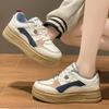 Retro Hong Kong Style White Shoes for Women Autumn New Thick-Soled Niche Board Shoes for Women Muffin Contrast Color Casual Sneaker