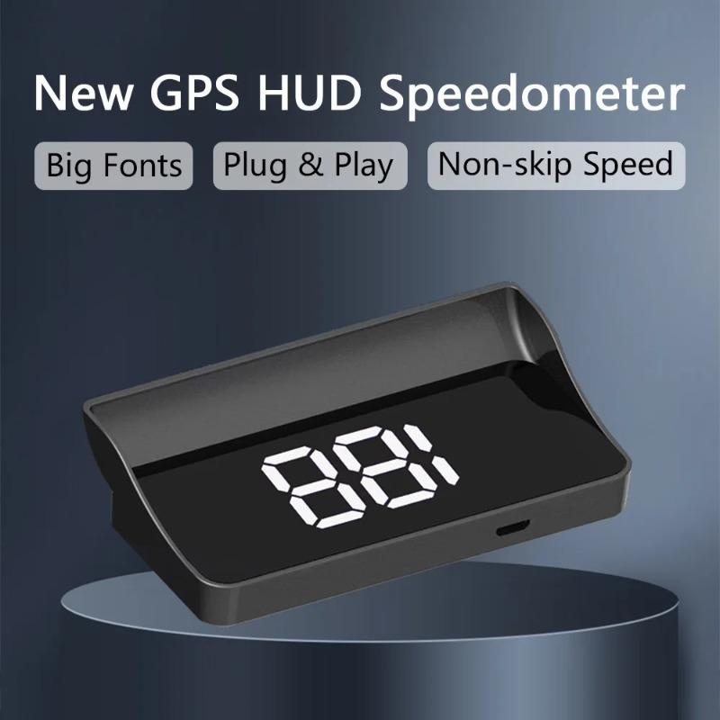 V9 Универсальный автомобильный HUD-дисплей, Проекция скорости км/ч высокой четкости на лобовое стекло, Подключаемый и цифровой проекционный дисплей для приборной панели для всех автомобилей