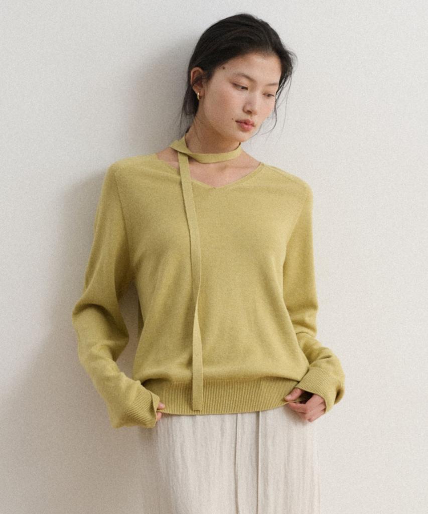 TOWAV Liss V Tie Knit_Lime