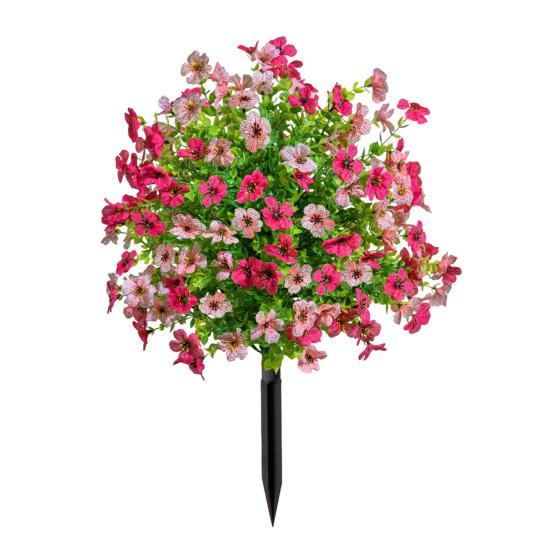 Искусственное топиарное шаровидное дерево с фиолетовыми цветами для улицы, искусственные кустарники с грунтовым колышком, устойчивые к УФ-лучам, искусственные кусты для украшения переднего крыльца, сада, кашпо