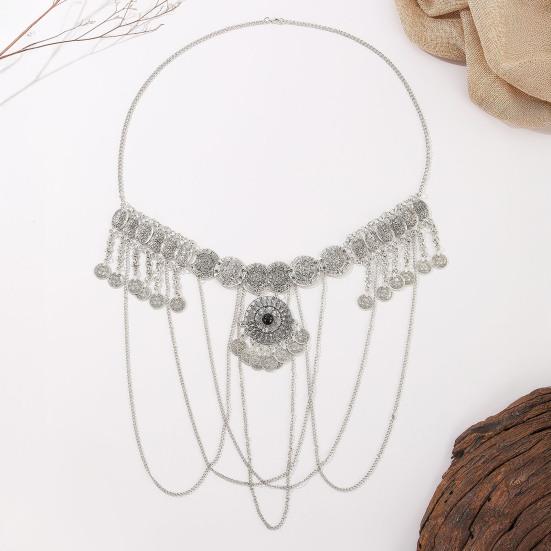 Сплав Поясная цепочка Ретро стиль Монета Кисточка Декор Цепочка для ремня