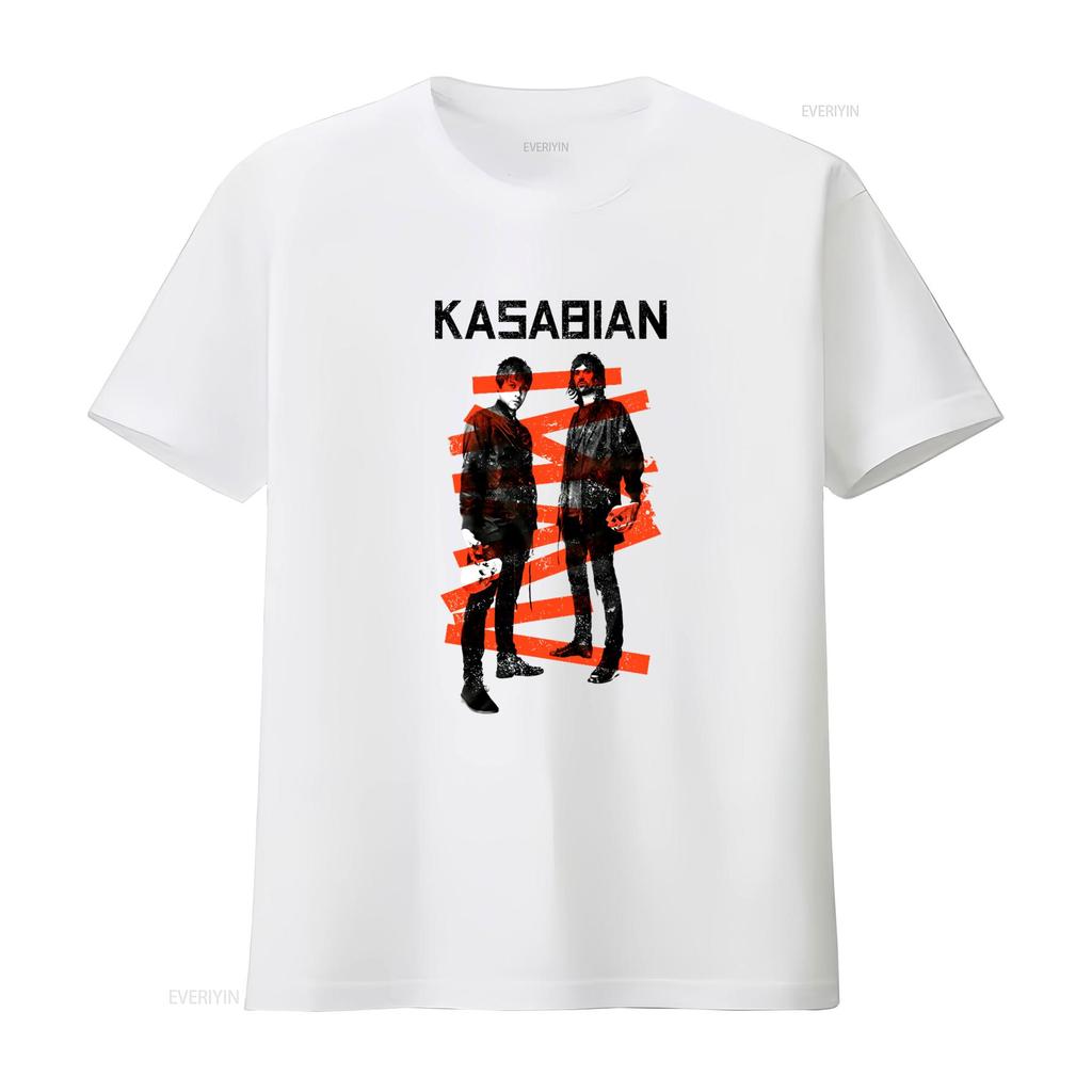 Kasabian T shirt Rock Band XXFB vintage Washed designer clothes Unisex graphic Casual Stretched Breathable Soft Slightly