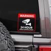 1Pc Video Surveillance Car Decals Sunscreen Vinyl Decals 24-Hour Camera Warning Auto Window Decor Water-Repellent Accessories