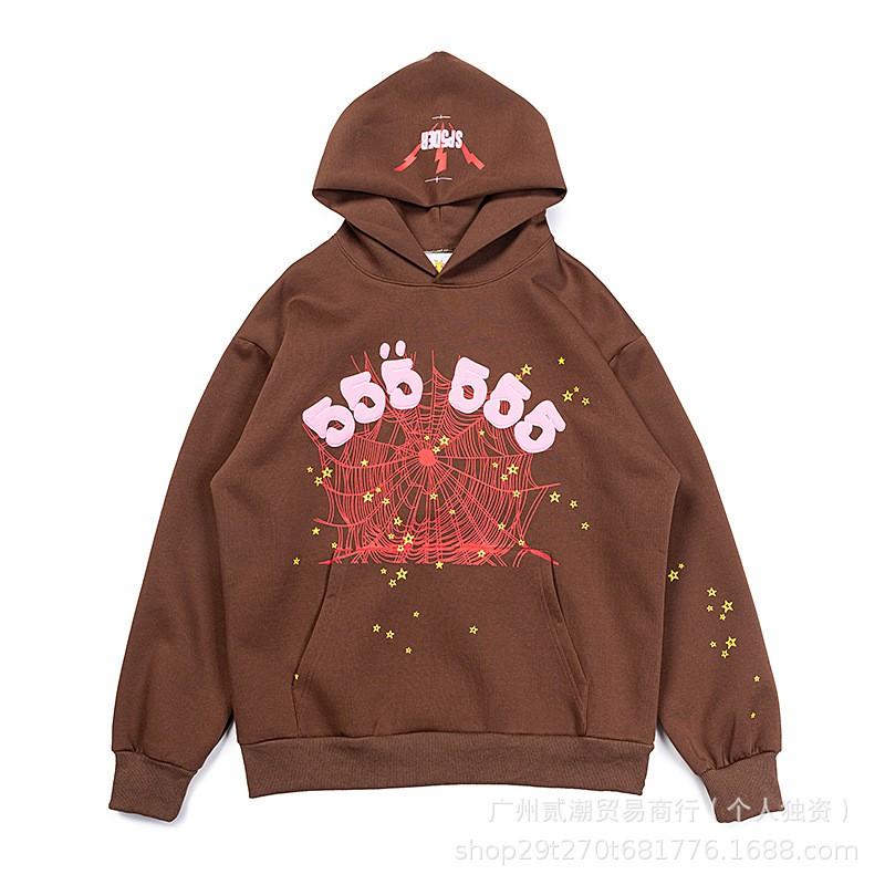 SP5DER 555555 Web Print Hoodie Unisex Casual Sweatshirt