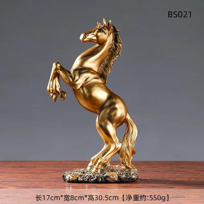 Creative Gold Silver Black Resin Sculpture, Horse Model Home Decor Animal Decoration Living Room Office Craft