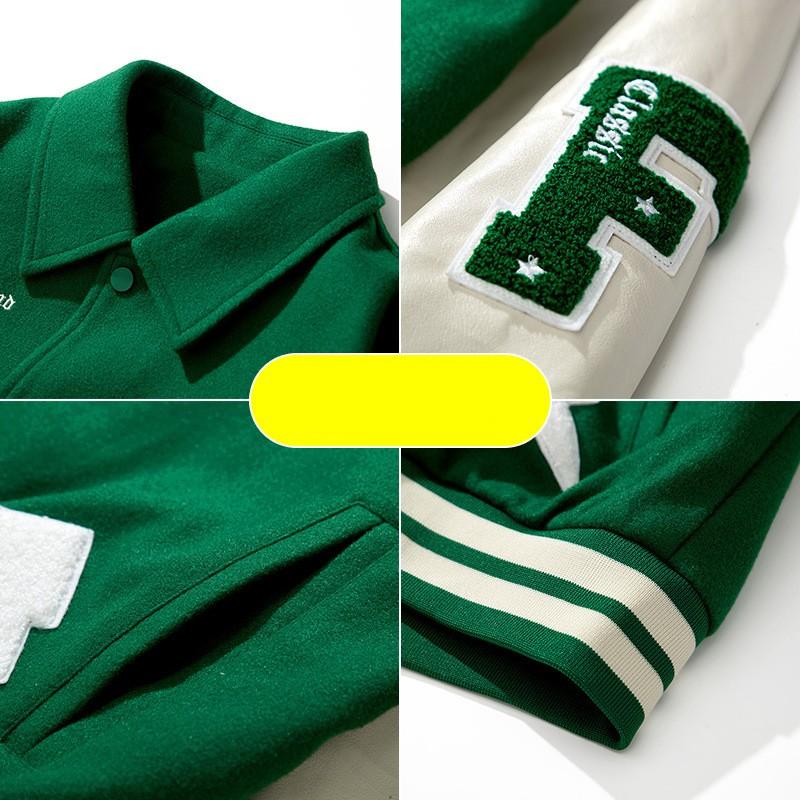 Мужская бейсбольная куртка с трехмерным рисунком, мужская модная шерстяная куртка с цветовым сочетанием, качественное флокирование