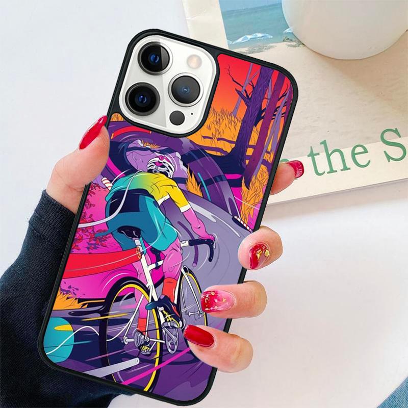 Mountain Bikes Cycling Phone Case For iPhone 17 Air 16 pro max 15 14 plus 12 13 Soft Bumper Shell Cover coque