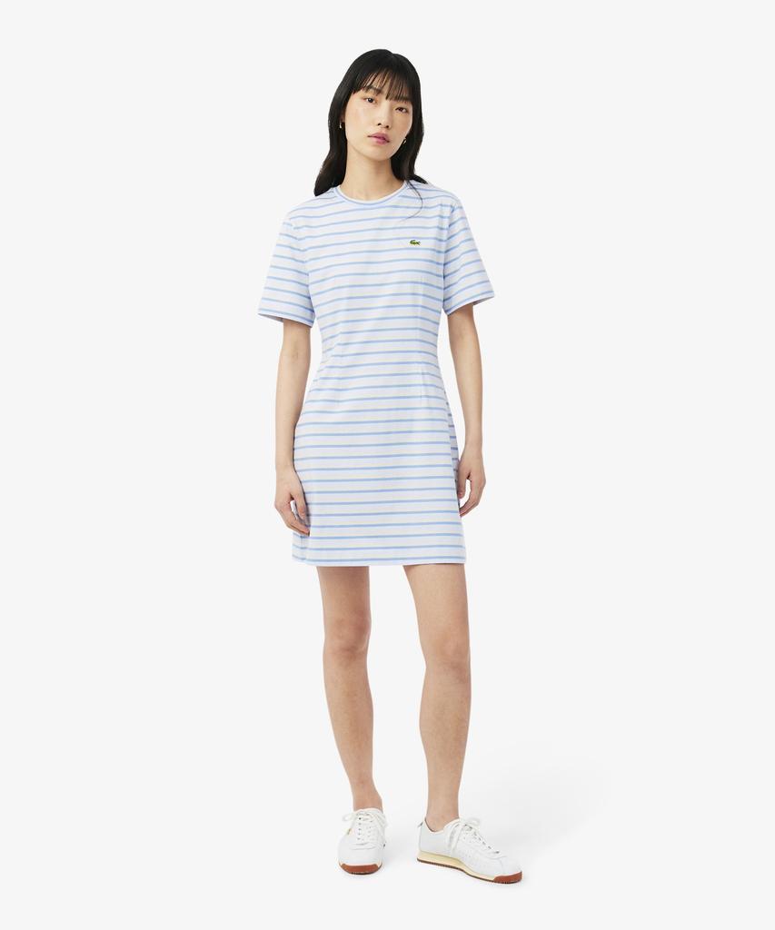 Женское платье-футболка Lacoste в мультиполоску Ef0263-56G 4Bi