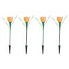 4Pcs Outdoor Solar Power Tulip LED Flower Light Waterproof Garden Lawn Lamp DecorationOrange
