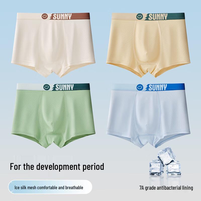 Мужские бесшовные антибактериальные боксеры-брифы из ледяного шелка Fen Teng
