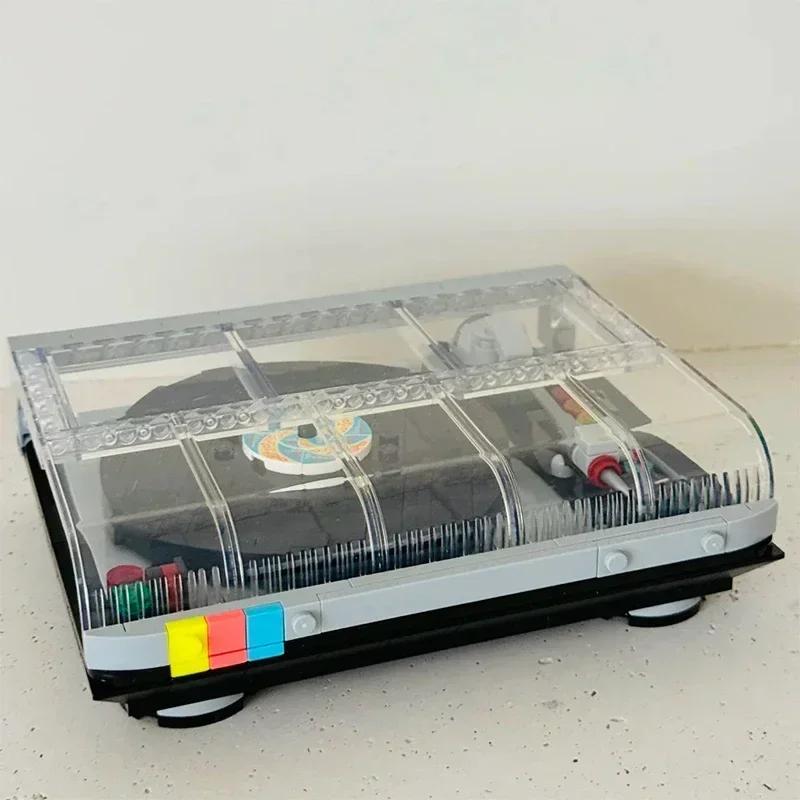 MOC Классический Фестивальный Ретро Проигрыватель Пластинок Строительные Блоки Модель Музыкальный Плеер Сборка Кирпичиков День Рождения Игрушка Подарок Для Ребенка Взрослого