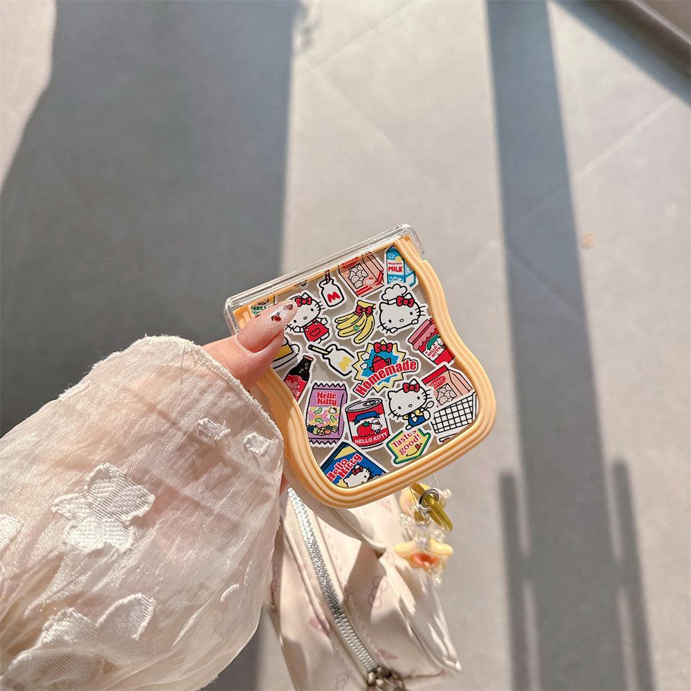Мягкий защитный чехол из поликарбоната Hello Kitty с ремешком для серии Samsung Galaxy Z Flip