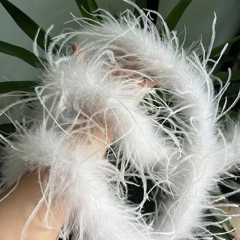 Ostrich Feather Strips and Headdresses: Perfect for Evening Gowns, Wedding Dresses, and Clothing Decoration